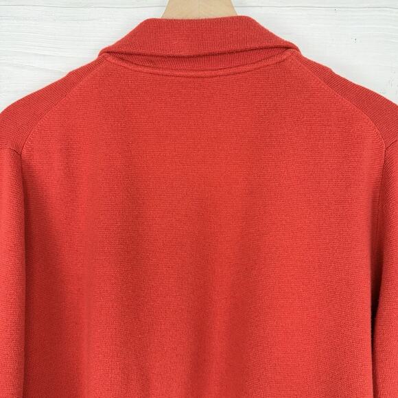 J.Crew Sophie Sweater Blazer Women L Red Open Front Merino Wool Blend Preppy - Picture 9 of 16